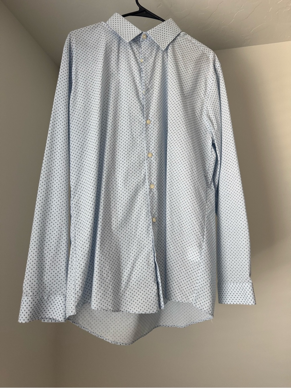 Light Blue Airplane Pattern Dress Shirt